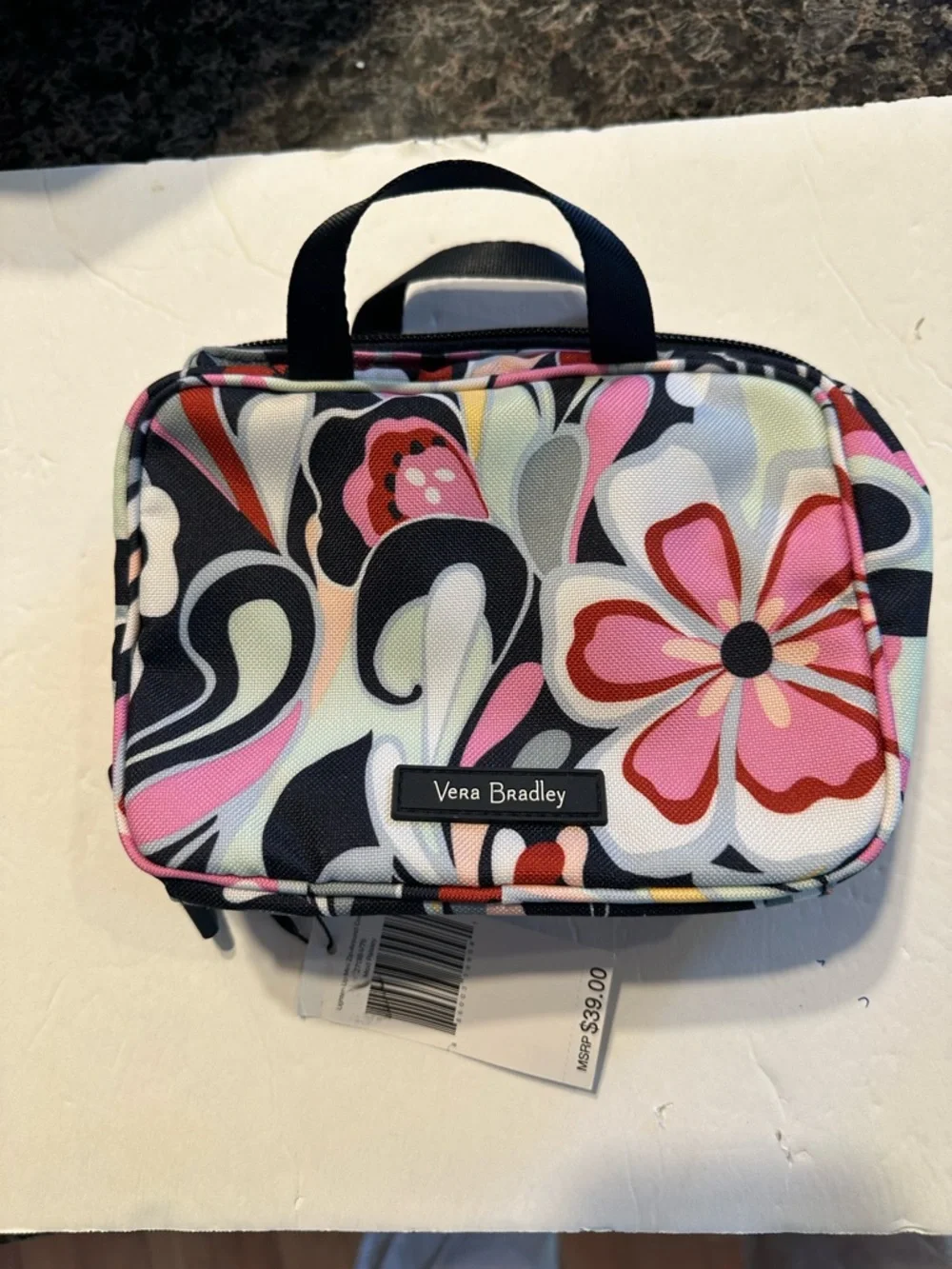 Vera Bradley Multicolor Floral Cosmetic Pouch - Black, Pink, Red